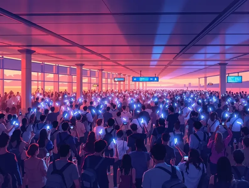现场直击：顶流男星机场路透，粉丝尖叫声不断 - 吃瓜视频网站